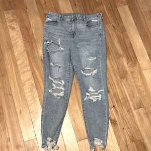 Size 16 light blue washed American Eagle jeans. Curvy Hi-rise jeggings.
